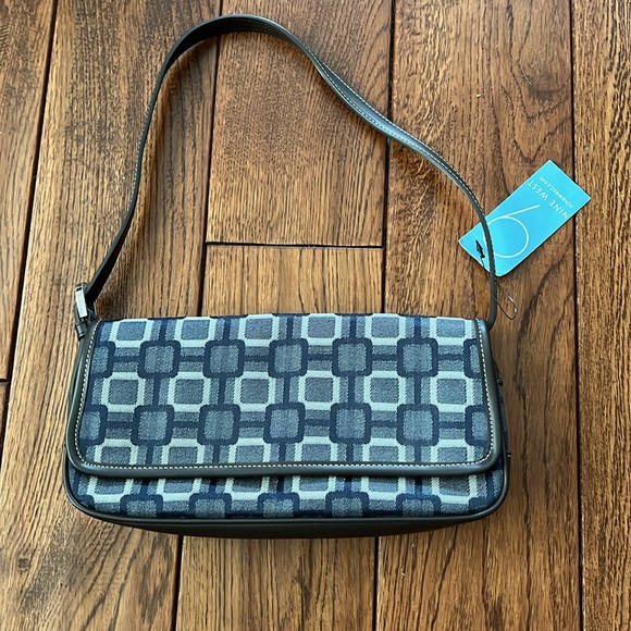 NWT Nine West Small Denim and Brown Purse - Picture 1 of 6
